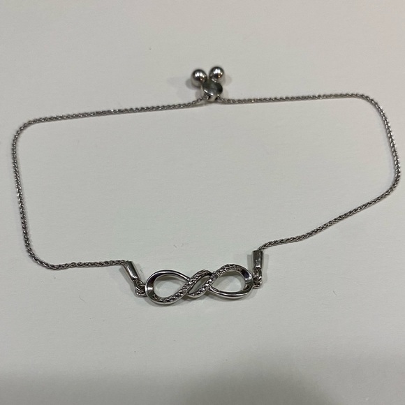 Diamond Accent infinity loop bolo bracelet - Picture 3 of 3